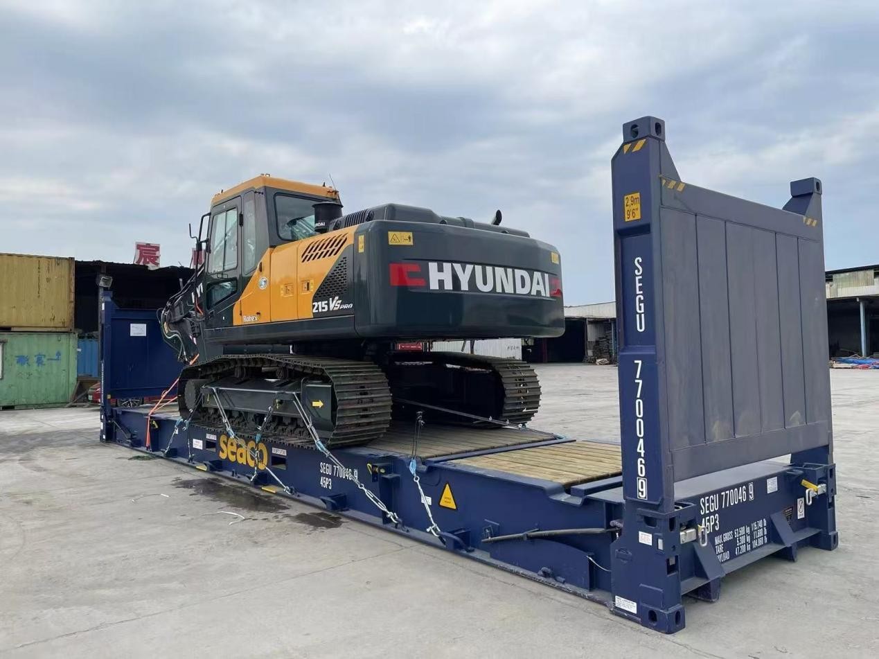 Envío de la excavadora Hyundai R215VS Pro al puerto de Guayaquil, Ecuador – Impulsando la infraestructura de Sudamérica